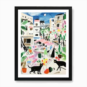 The Food Market In Vienna 3 Illustration Art Print