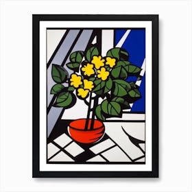 Hydrangea Flower Still Life  2 Pop Art Style Art Print