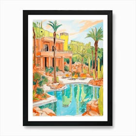 Sanctuary On Camelback Mountain Resort & Spa   Scottsdale, Arizona   Resort Storybook Illustration 4 Art Print