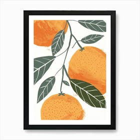 Tangerines Close Up Illustration 2 Art Print