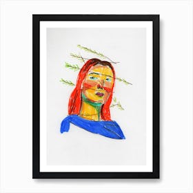 Graphic Portrait Female Art Print