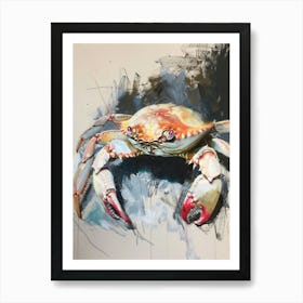 Crab Pastel Watercolour 2 Art Print