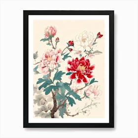 Draw Chinese Traditional Painting Flowers Blooming And Wealth 8k 961822771 (1) Art Print