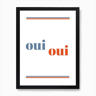 Oui Oui Yes Yes French Inspired Retro Art Print