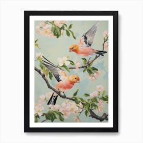 Vintage Japanese Inspired Bird Print American Goldfinch 3 Art Print