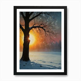 Winter Sunset Art Print