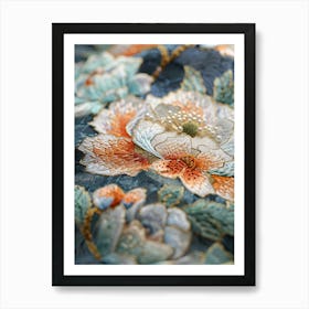 Chinese Floral Embroidery 7 Art Print