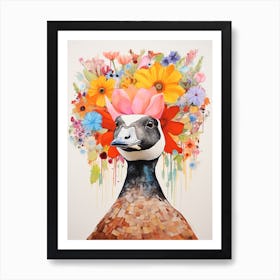 Bird With A Flower Crown Canada Goose 2 Art Print