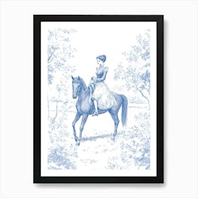 Lady On Horseback Art Print