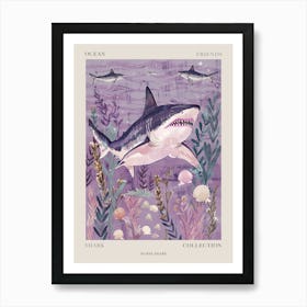 Purple Nurse Shark Illustration 2 Poster Art Print