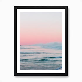 Croyde Bay Beach, Devon Pink Photography 1 Art Print