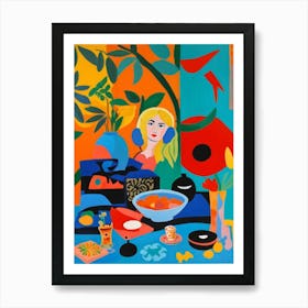 Woman At The Table 4 Art Print