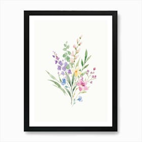 Watercolor Flowers Kids and Nursery Art Print