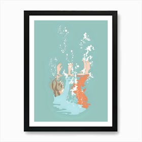 Girl In The Water Art Print