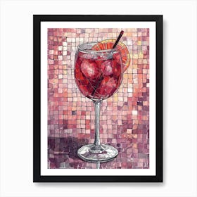 Sangria Mosaic Watercolour Art Print