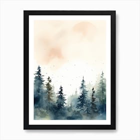 Watercolour Of Gifford Pinchot National Forest   Washington Usa 1 Art Print