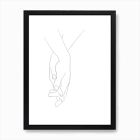 Hands Walk With Me Line Art Print