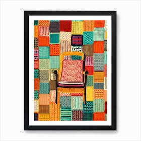 Vintage Crochet Chair Illustration 5 Art Print