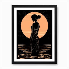 Woman In The Water Art Print