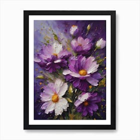 Purple Flowers In A Vase Art Print