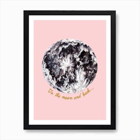 To The Moon And Back Blush Art Print