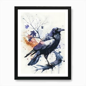 Crow Colorful Illustration Colorful Illustration Art Print