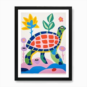 Colourful Kids Animal Art Sea Turtle Art Print