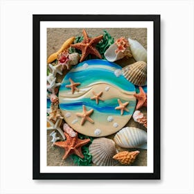 Sea Shells And Starfish Art Print