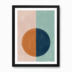 Circle in Blue and Orange No.2 Art Print