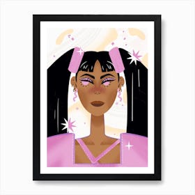 Girl In Pink  Art Print