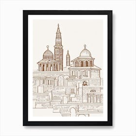 Grand Bazaar Istanbul Boho Landmark Illustration Art Print