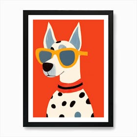 Little Dog Wearing Sunglasses Art Print