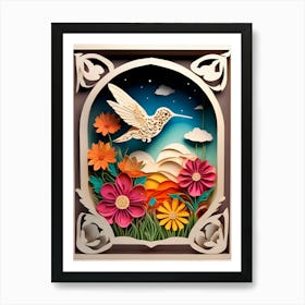 "Paper" Hummingbirds - Reimagined 1 Art Print