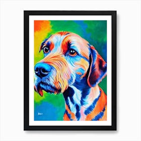 Wirehaired Vizsla Fauvist Style Dog Art Print