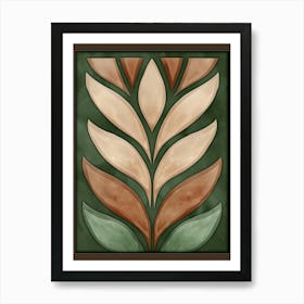 Stained Glass Leaf 1 Art Print