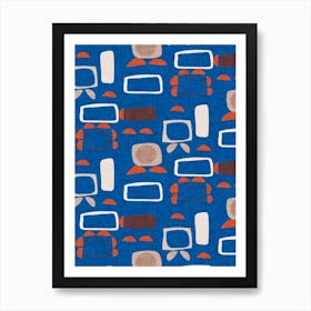 Mod Outline Blue Art Print