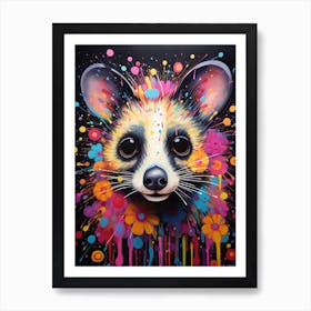  A Gangster Possum Vibrant Paint Splash 1 Art Print