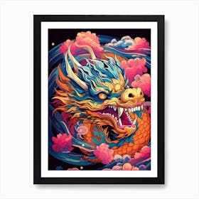 Dragon Close Up Illustration 4 Art Print