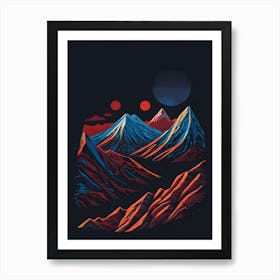 A Colorful Mountain Landscape ver 3 Art Print