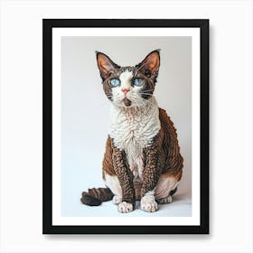 Selkirk Rex Cat Painting 1 Art Print