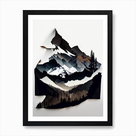 Rocky Mountain National Park United States Of America Cut Out Paper Poster