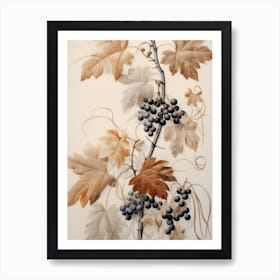 Vintage Autumn Berries Art Print