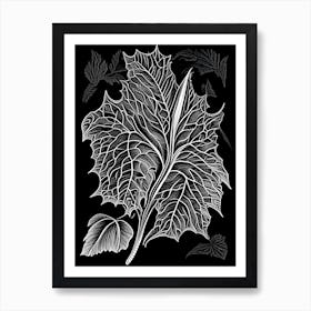 Patchouli Leaf Linocut Art Print