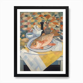 Carp Still Life Painting Art Print