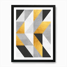 Collage with gold and black 8 Art Print