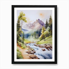 mountain forest landscape.usa Art Print