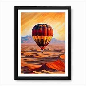 Hot Air Balloon In The Desert Art Print