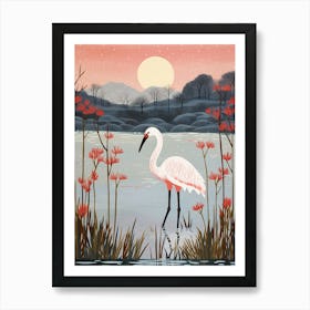 Bird Illustration Greater Flamingo Art Print