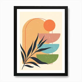 Abstract Abstract Painting With Leaves Art Print