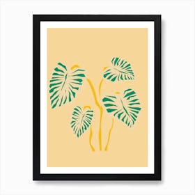 Tropical Plants great soft color #wallart #art #printable Art Print